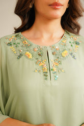 2 Piece Chiffon Embroidered Suit (FS0043)